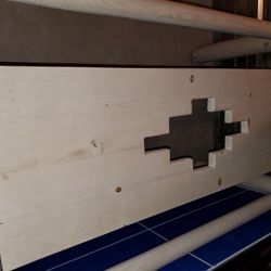 Lodgepole Pine and Glass Dining Table with 6 Chairs