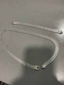 925 Sterling silver Rolex chain and bracelet set