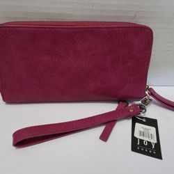 Joy Susan Women Zip Around Wallet/Wristlet Pink