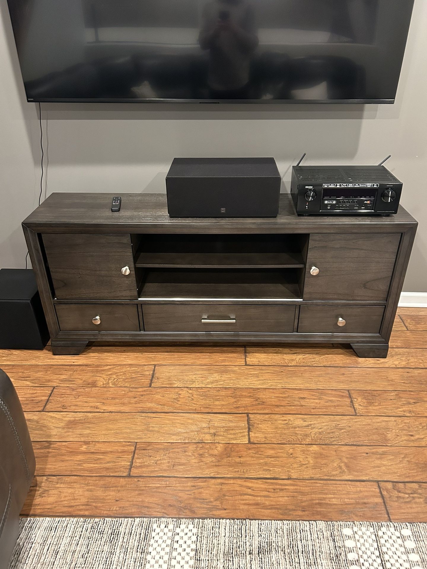 Dark Wood TV Stand / Entertainment Console – Great Condition