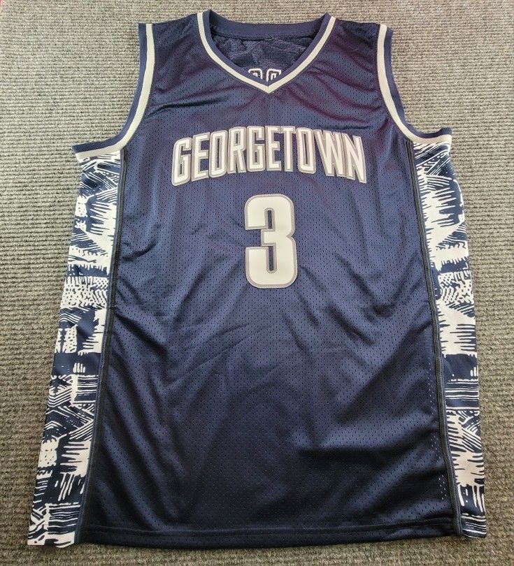 Georgetown Hoyas Mens XL Or 2XL Allen Iverson Blue Basketball Jersey New