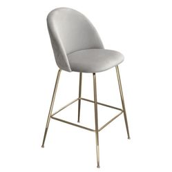 Grey Velvet Bar Stool (Only 1 Available)