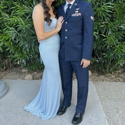 “Rylie Formal Glitter Lace-Up Mermaid Long Dress”