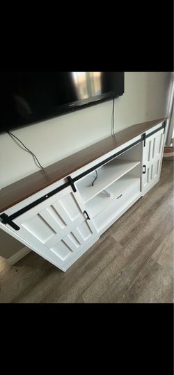 Band New White Barn Style TV Stand!!