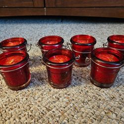 Yankee Candle Red Apple Wreath Candles in Red Votive Holders