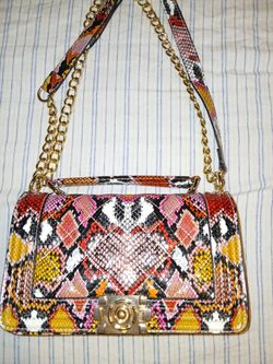 Snake Print Shoulder Bag