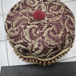 Burgundy Red Chair Seat Stool, Indian Style, Middle Eastern Style, Floral Paisley, Ottoman Chair