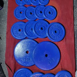 1" HOLE  162LBs.  PANCAKE PLATES 
2-25s.  8-10s  4-5s  4-3
11525 S HALSTED DUNKIN DONUTS/
7111.S WESTERN WALGREENS 
150$  CASH ONLY AS IS