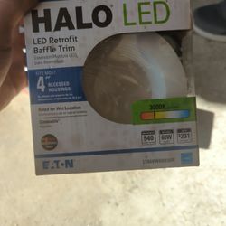 7 Halo LED Retrofit baffle trim lights