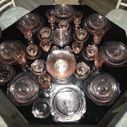 46 Piece Set Recollection (Madrid) Indiana Glass Company - Pink