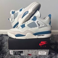 Air Jordan 4 Military Blue Sneakers Size 9.5M FV5029-141