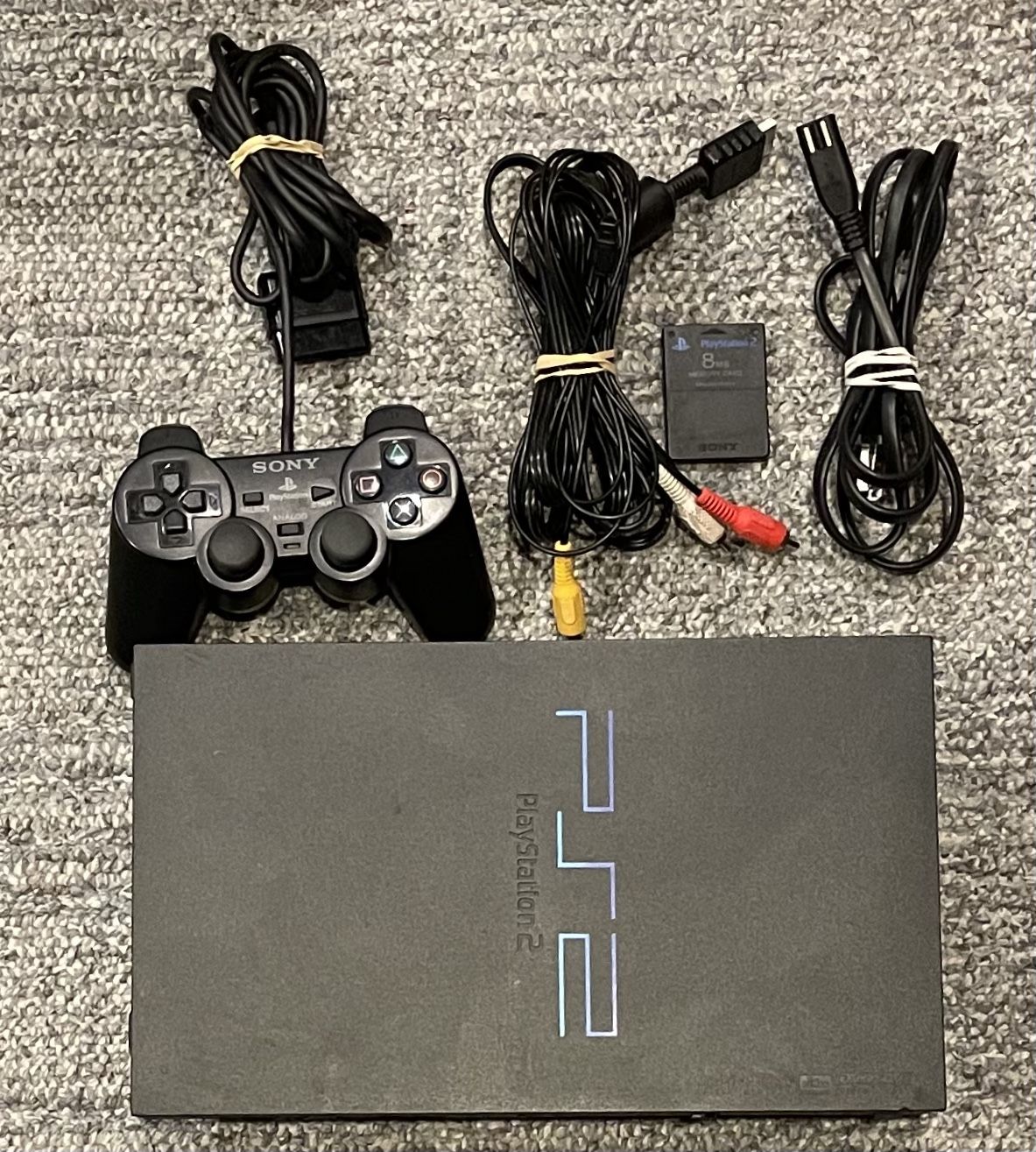 PlayStation 2 PS2 Fat Black Console SCPH-30001 R With 1Controllers
