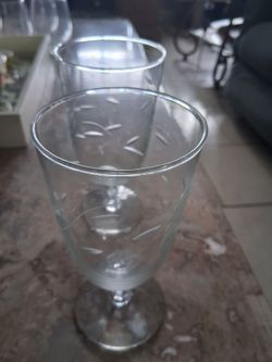 6 copas de cristal, Alto 7",Ancho 3",