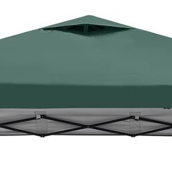 10x10 Pop Up Canopy Replacement Top Cover with Air Vent for Straight Leg Canopy Tent, Waterproof for Outdoor Garden Patio Camping Sun Shade (Green)