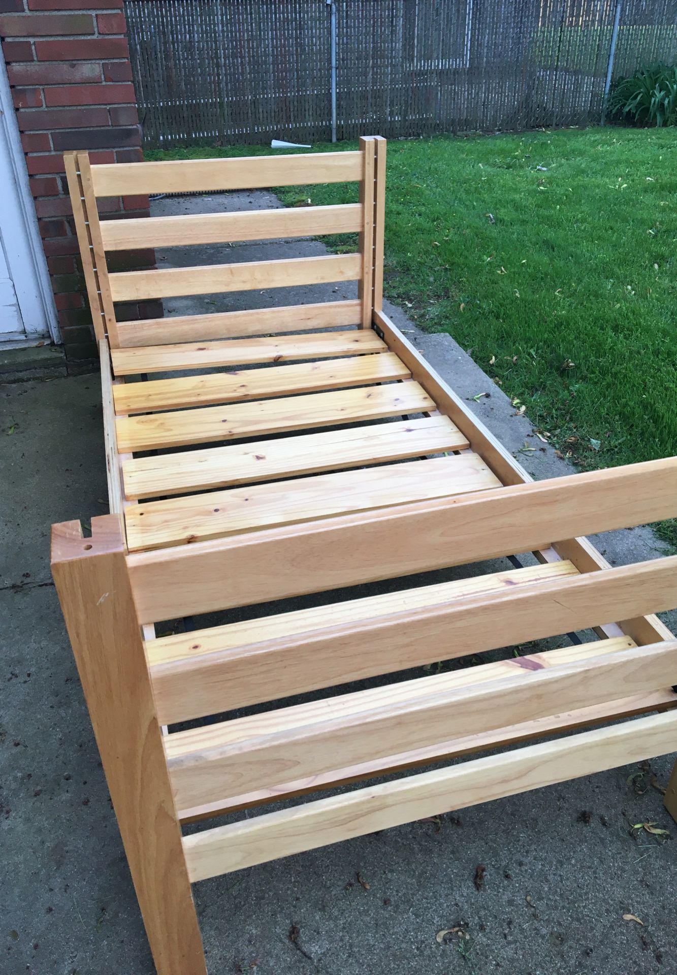 Bed Frame- twin size- if posted it’s available