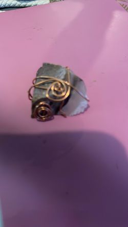 Raw Crystal Copper Wire Wrapped Pendant