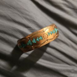 Handmade Copper Navajo Bangle