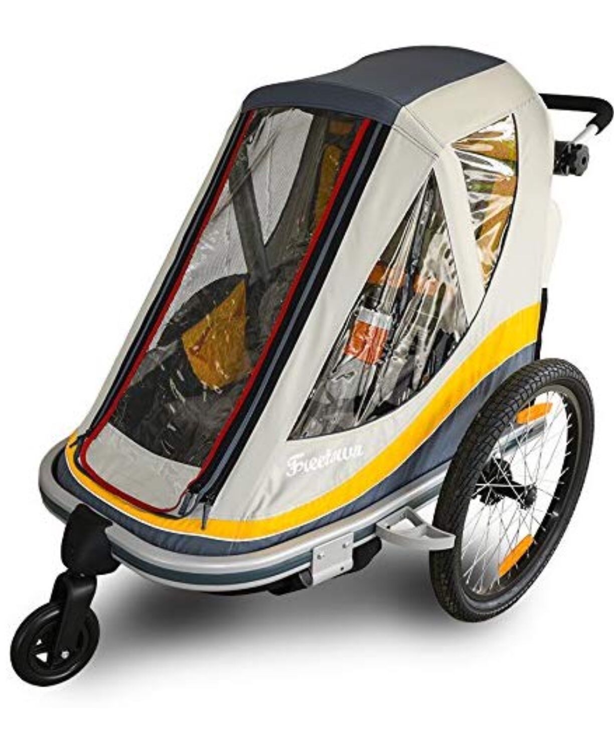Freetown Sweetroll two child bike trailer with stroller conversion kit