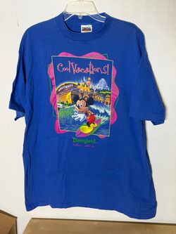 Vintage Disney Cool Vacations Mickey Surfing Disneyland T-Shirt XL Tultex