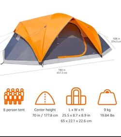 Amazon Basics Camping Tent, 3-Season Dome Design with Rainfly