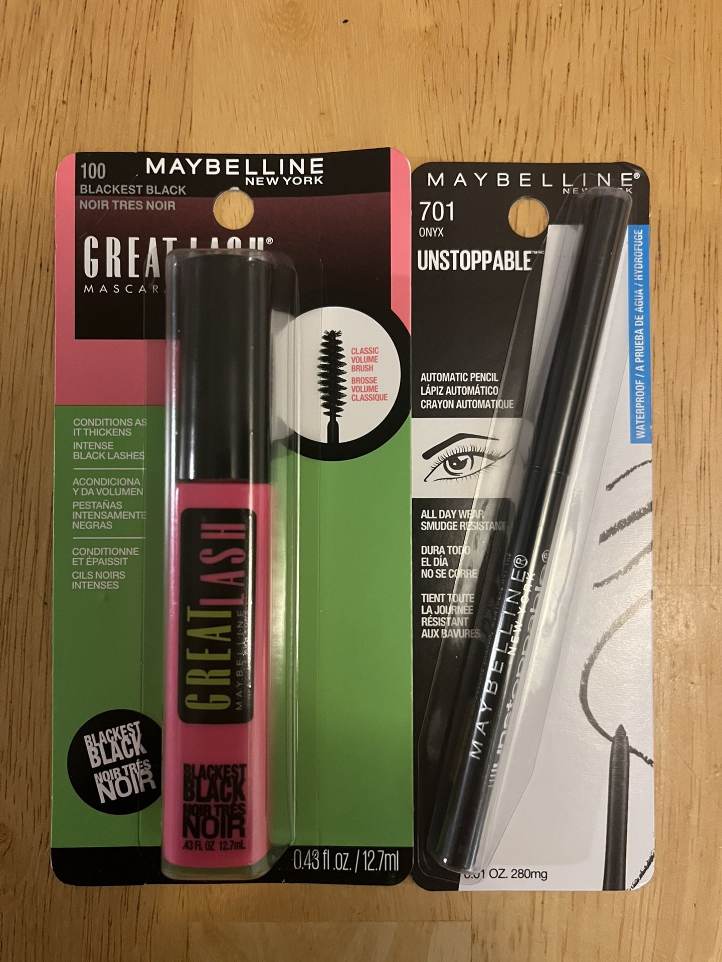 Maybelline mascara & eyeliner