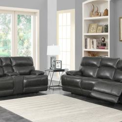 New Recliner Sofa And Loveseat With Power Recliners And Genuine Leather