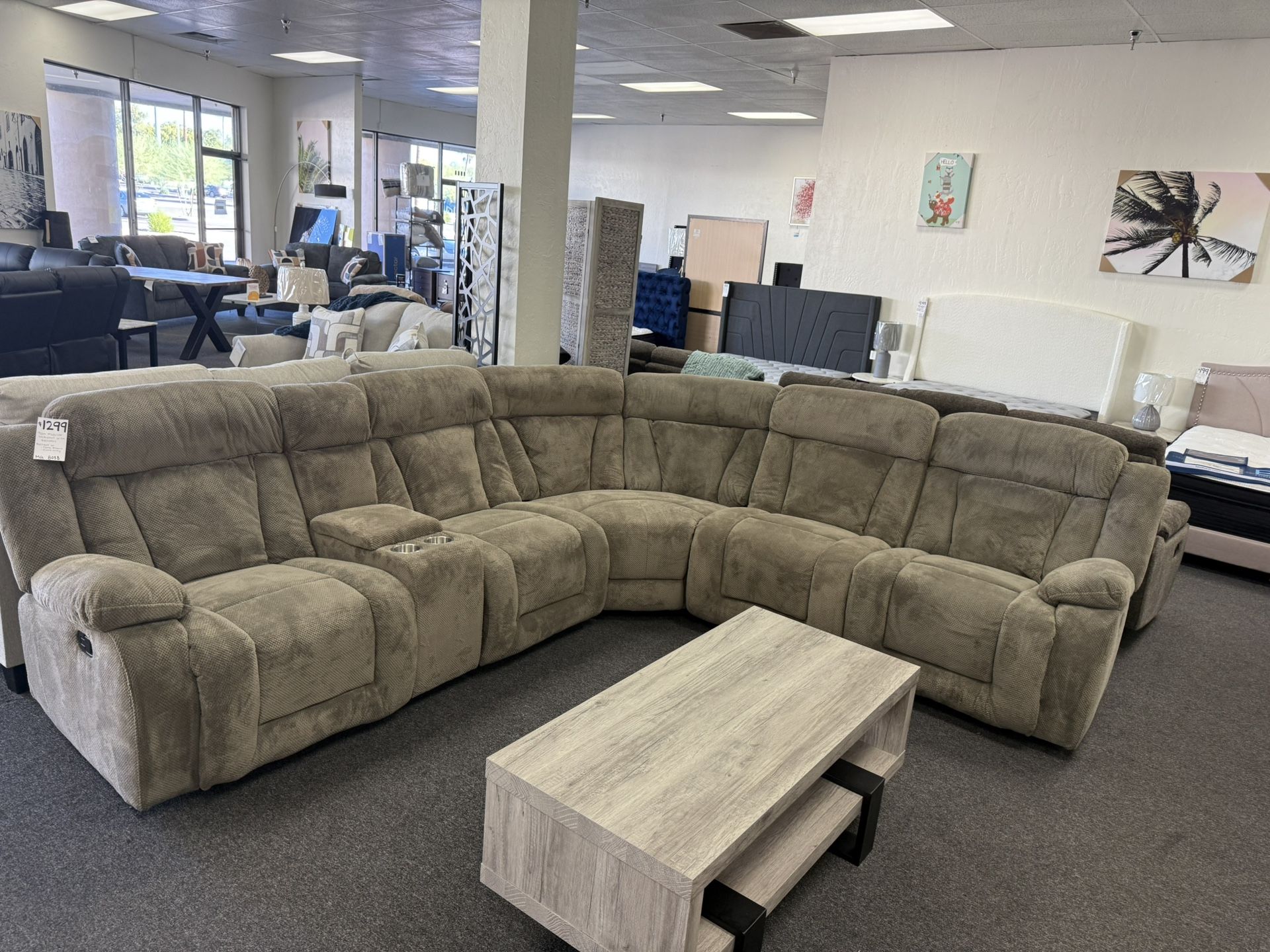 Sectional With 3 Recliners And Cup holders