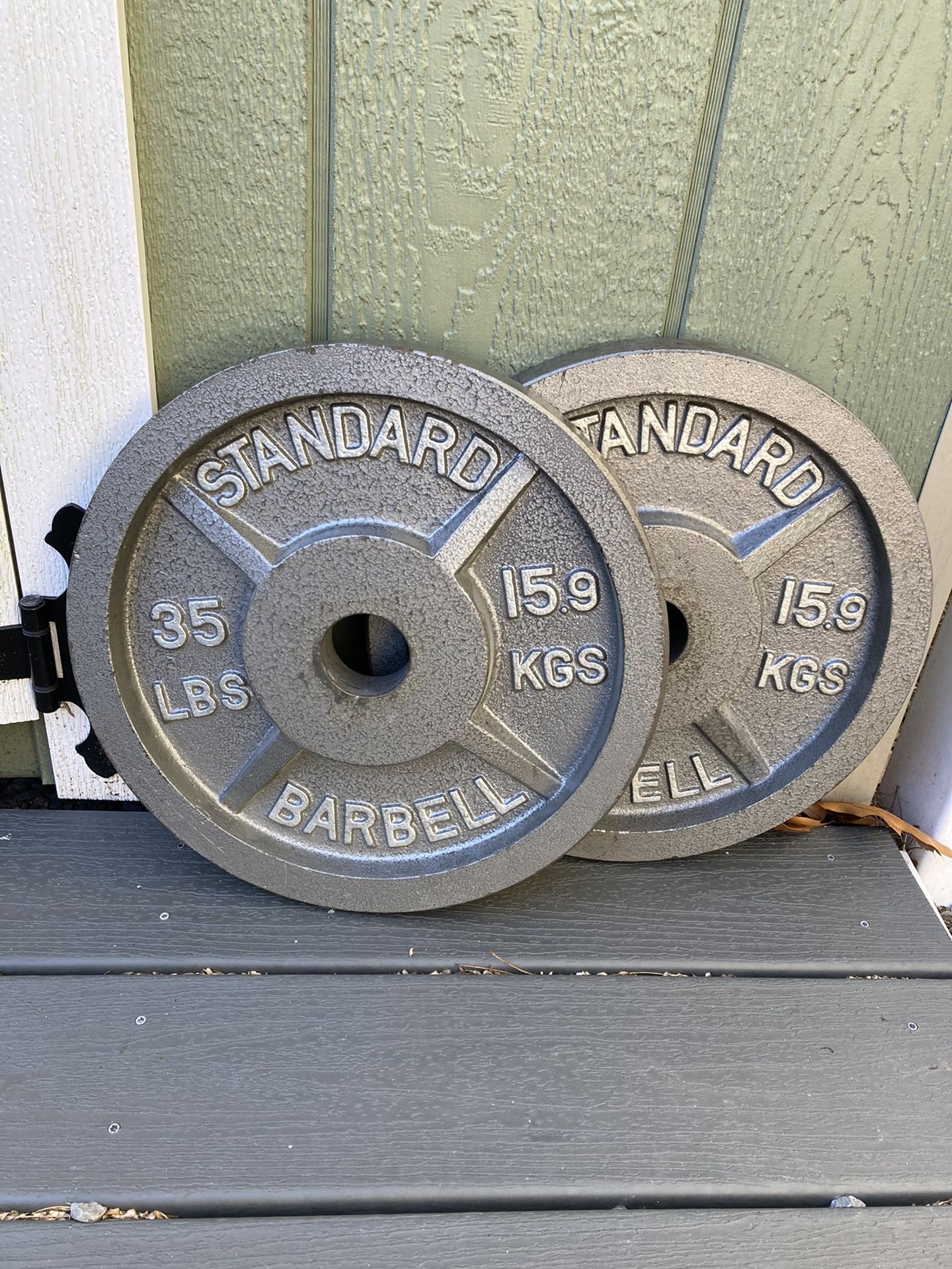 Pair Of 35 Lb Olympic Weight Plates