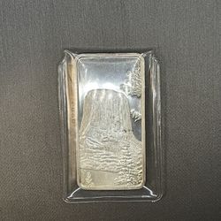 1 OZ  .999 Silver Devils Tower Bar 