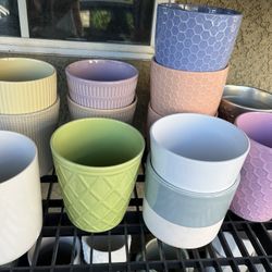 Ceramic 5 Inch Flower Pots (3 For $20)