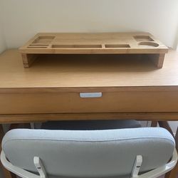 Solid Bamboo Wood Laptop/Monitor Desk Stand