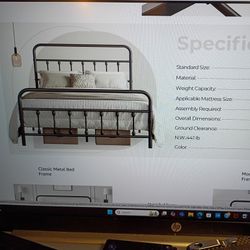 Brand New Double Or Full Size Metal Headboard Footboard And Rails 