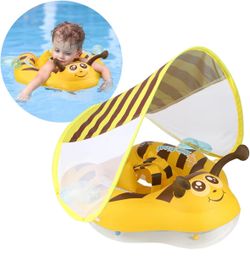Infant swimming float with sun canopy