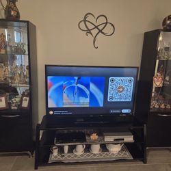 TV Stand & 2 Glass Door Showcases