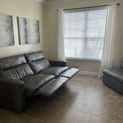 Sofa Recliner Set Gray 
