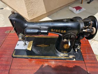 Vintage Singer Sewing Machine with Stool