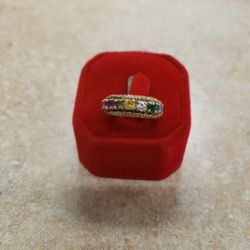 14k Yellow Gold Multiple Stone Ring
