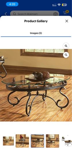 Sofa table with 2 side tables