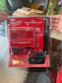 2 NEW Milwaukee M18 18-Volt Lithium-lon XC Starter Kit with One 5.0Ah Battery and Charger