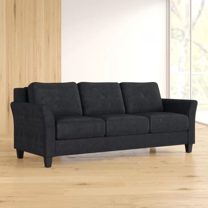 New Lifestyle Solutions Genova Microfiber Sofa in Black for Sale