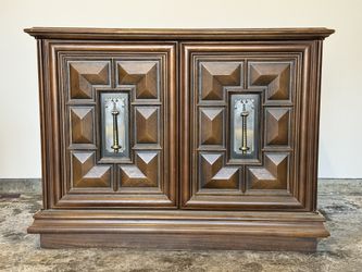 FREE Beautiful Antique Wood Armoire with original metal hardware
