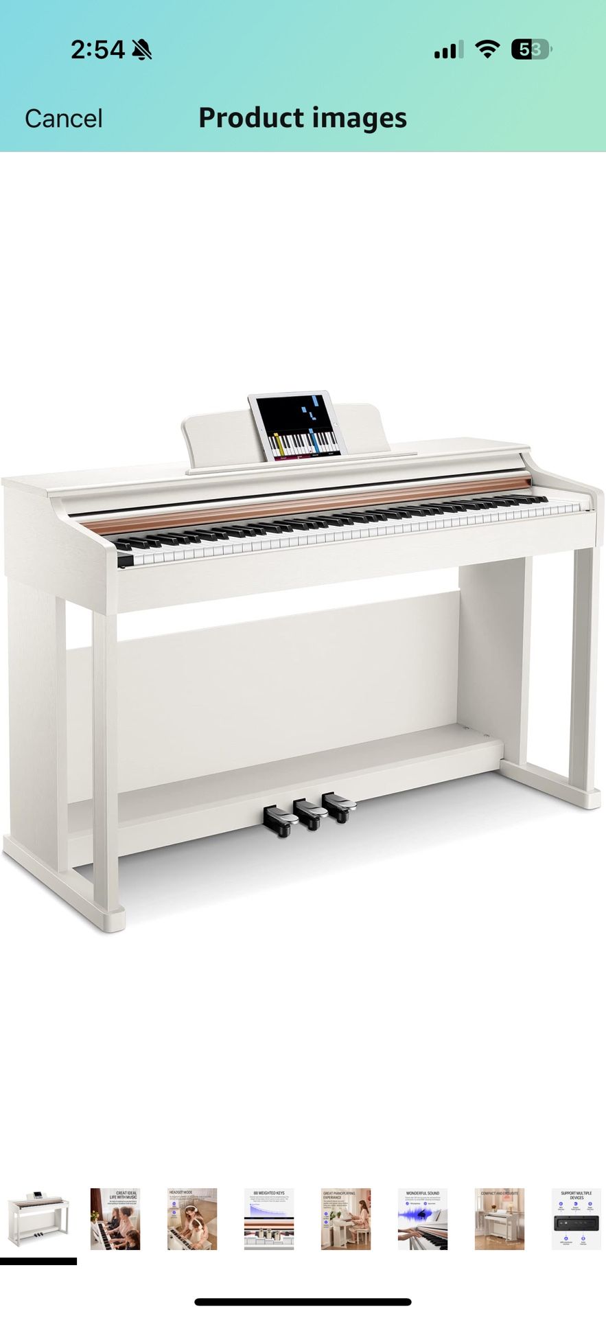 White Keyboard Piano With Bench - Gently Used