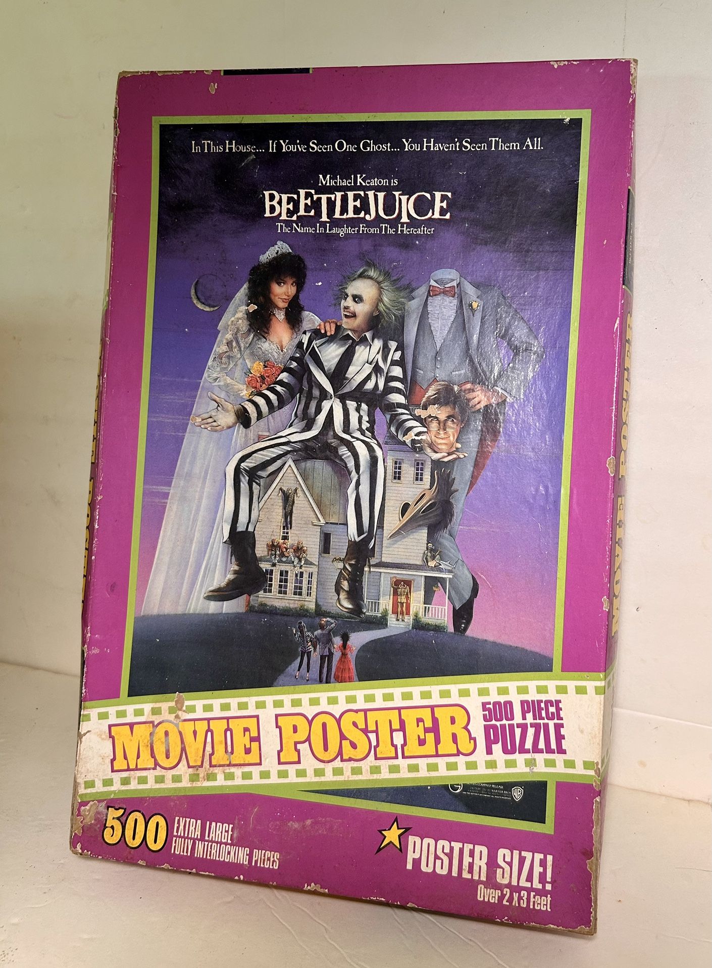 Vintage 1989 Beetlejuice 500 Piece Movie Poster Jigsaw Puzzle 26” W X 40” H Brand New 