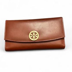 Designer Tory B Camel Brown, Leather Trifold Wallet
