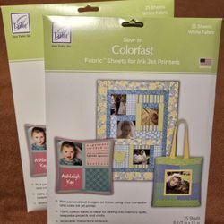 June Tailor Colorfast Sew-In Ink Jet Fabric Sheets 25 ct 8.5"x11"