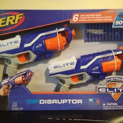 Nerf N-Strike Elite Disruptor 6 Dart Rapid Fire Nerf Gun Blaster (2-Pack)