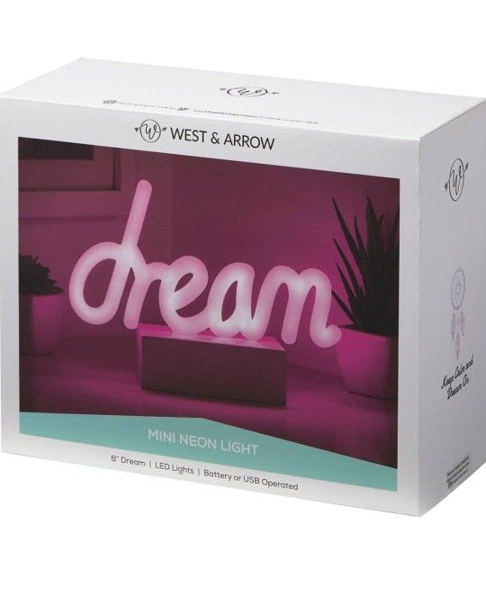 West & Arrow Mini LED Desk Tabletop Mini Dream Neon Lamp Night