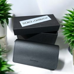 Dolce & Gabbana Black Leather Glasses Case (no Glasses)