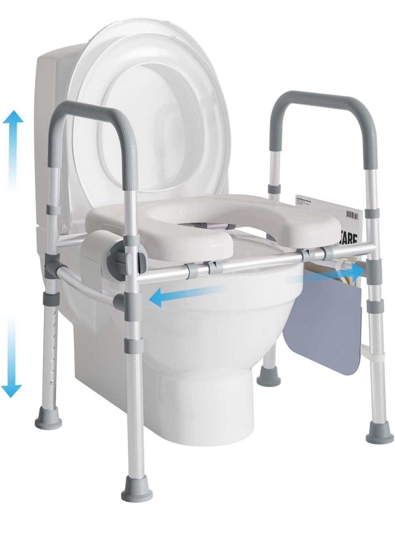 NEW IN BOX Raised Toilet Seat with Handles, Toilet Seat Risers for