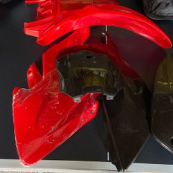 PRO BAT 7 PCs Plastic Fairing Fender Kit CRF 70 CRF70 125cc Apollo Dirt Pit Bike, Red&Black